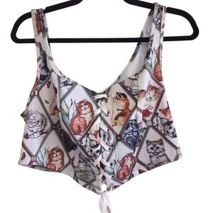 Shein Women's Cat Print Corset Top Size 1X